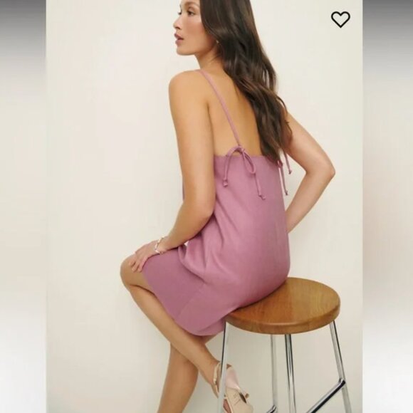 Reformation Aubree pink tie dress - Picture 2 of 7